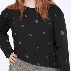 PINK PJ Top Black Extra Small